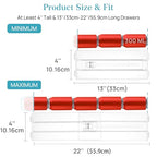 Vtopmart 12 Pack Drawer Dividers for Clothes, 4" High 13"-22" Adjustable Expandable Dresser Drawer Organizer, Clear Plastic Separators for Dresser, Baby Clothing, Underwear, Cosmetic, Toiletries - size: 4" H,13-22" L