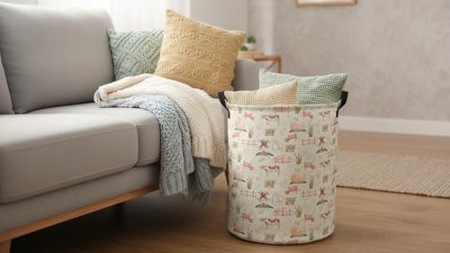 CLOCOR Large Laundry Basket,Waterproof Nursery Hamper,Collapsible Fabric Storage Container,Room Decor,Gift Basket（Farm - color: Farm