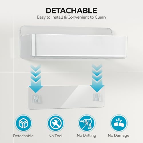 Nieifi Adhesive Wall Shelf, Shower Shelves, Shower Organizer for Bathroom Organization (A-Clear, 3 pieces) - color: A-Clear, size: 3 pieces