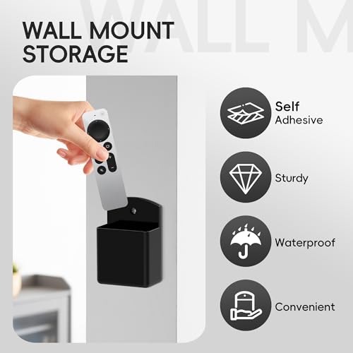 DRQ 2pc Adhesive Remote Control Holder, Wall Mount TV Controller Holder, TV Remote Organizer, Wall Pen Holder Desk Accessories Storage for Home Office School, Black - color: 2PC Black, size: 2 Pack