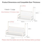 Hanging Desktop Baskets Fine Mesh Wire Storage Basket Over Cabinet Door Organizer No Drilling Required for Kitchen Bathroom Office, 1 Small, 1 Large. - size: Small + Large