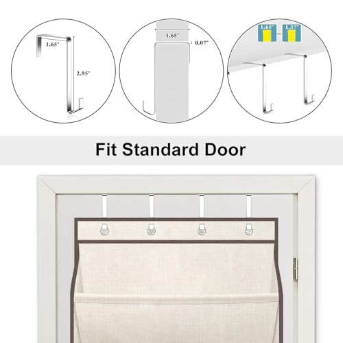 SLEEPING LAMB Shoe Rack for Door, Kids Door Shoe Organizer for Closet hanger, Narrow Hanging Sneaker Storage with Large Deep Pockets for Toddler, Girl, Baby Room Decor, Beige - color: Beige, size: 71''