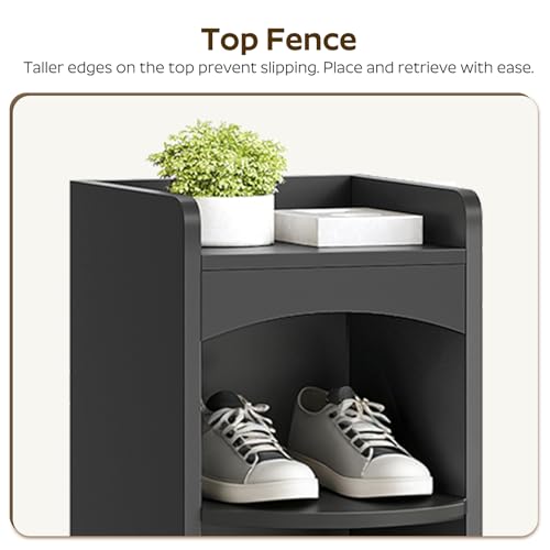 YATINEY 9-Tier Tall Shoe Rack, Wooden Shoe Storage Organizer, Narrow Shoe Cabinet with Removable Shelves for Small Spaces, Holds 9 Pairs of Shoes, for Entrance, Hallway, Black SS02BK - color: Black, size: 10.2''L x 13.4''W x 65.7''H