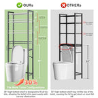 Kalrin Over-The-Toilet Storage Rack, 4-Tier Bathroom Organizer Shelf Over Toilet with Adjustable Shelf and Basket, Freestanding Space Saver Bathroom Shelves Above Toilet for Room (Gray- White) - color: Gray- White