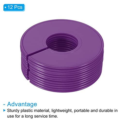 PATIKIL Clothes Dividers, 12 Pack Closet Clothing Rack Size Dividers Blank Labels Sorting Round Separator for Closet, Purple - color: Purple