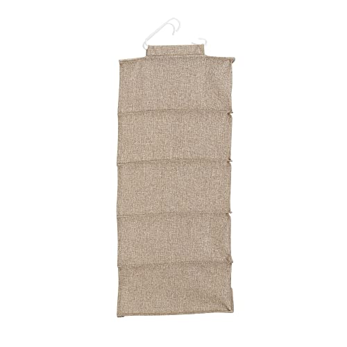Household Essentials 10 Pocket Hanging Shoe Closet Organizer with Hooks - color: Latte