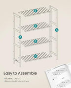 SONGMICS Bamboo Storage Shelf, 4-Tier Shelving Unit, Multifunctional, in The Entryway, Bathroom, Living Room, Balcony, Kitchen, 10.2 x 23.6 x 39.4 Inches, Light Bamboo UBCB034Y01 - color: Light Bamboo, size: 4 Tiers (10.2"D x 23.6"W x 39.4"H)