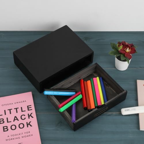 Wooden Storage Box Apothecary Drawers Vintage Wooden Drawers Wood Desktop Organizer with Drawers Countertop Drawers Library Card Catalog Cabinet Apothecary Cabinet（BLACK） - color: BLACK01