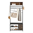 VEVOR Hall Tree with Bench and Shoe Storage, Entryway Bench with Coat Rack, 3 Drawers, 3 Storage Cubbies, 7 Hooks with Soft Cushion for Entryway, Hallway - size: 70.9" * 31.5"