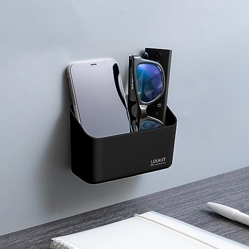 loukin Magnetic Marker Holder, Dry Erase Marker Holder, Remote Control Holder, Magnetic Storage Organizer for Whiteboard or Refrigerators (Black) - color: Black