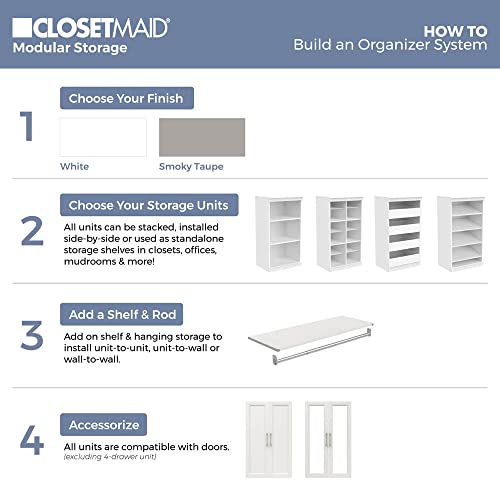 ClosetMaid 4598 Modular Storage Stackable Unit with 4 Drawers, Taupe - color: Taupe