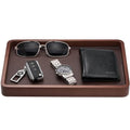 ProCase Wooden Valet Tray for Men, Wood Catch-All EDC Organizer, Nightstand, Entryway Bedside Dump Holder, for Wallets, Keys, Watches, Phones, Loose Change, Trinkets -DarkBrown - color: Dark Brown