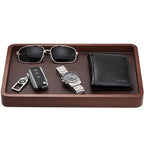 ProCase Wooden Valet Tray for Men, Wood Catch-All EDC Organizer, Nightstand, Entryway Bedside Dump Holder, for Wallets, Keys, Watches, Phones, Loose Change, Trinkets -DarkBrown - color: Dark Brown