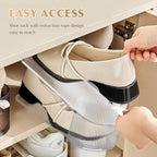 12 Pack Shoe Slot Organizer, Shoe Stackers for a Pair of Shoes, Adjustable Double Layer Stack Shoe Racks Space Saver, Storage Clear Shoe Holder for Closet Organization