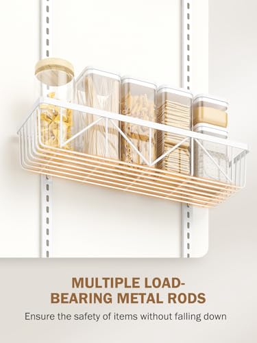 Delamu Adjustable Over the Door Pantry Organizer, 9-Tier Metal Pantry Organization and Storage for Kitchen, Hanging Spice Rack Seasoning Shelves, Cabinet Door Organizer for Easy Install, 16" White - color: White, size: 16"W 9-Tier