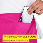 5-Pocket Waterproof Professional Cleaning Apron. Made for Pro Cleaners. Like a Cleaning Caddy Around Your Waist - color: Hot Pink, style: Small