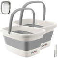 Collapsible Foot Bath Basin for Soaking Feet,Foot Soak Tub,Plastic Foot Bucket with Handles and Massage Acupoint,Foldable Laundry Basket-Gery (2 Pack) - color: Gray, size: 2 Pack