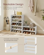 VASAGLE Shoe Rack for Closet, Stackable Shoe Organizer Shelf for Entryway, 3 Tiers, 11.7 x 24.4 x 21.3 Inches, White ULBS063WZ01S - size: 3 Tiers (24.4"W)