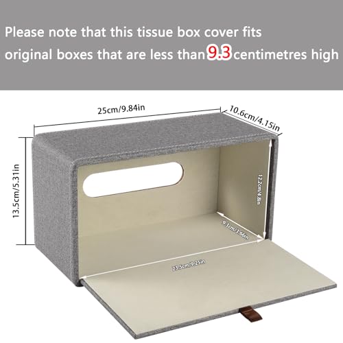 Tissue Box Cover Rectangle Tissue Box Holder PU Leather Facial Organizer with Magnetic Bottom,Decorative Napkin Caddy for Vanity Dresser Night Stand Table Countertop Home Office Car,Grey - color: Grey