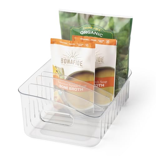 YouCopia FreezeUp Freezer Bin 12", BPA-Free Fridge Organizer with Adjustable Dividers and Handle for Frozen Food and Leftovers - size: 12" Deep