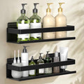 Aluminum Shower Caddy 2-Pack 11.8in, Stick-on Bathroom Rack, Thickened and Sturdy Bathroom Storage Rack wall-Mounted, no Punching and no Drilling Installation Methods(2 Layers 11.8in) - size: 2-Piece Set (11.8in, 2 Layers)