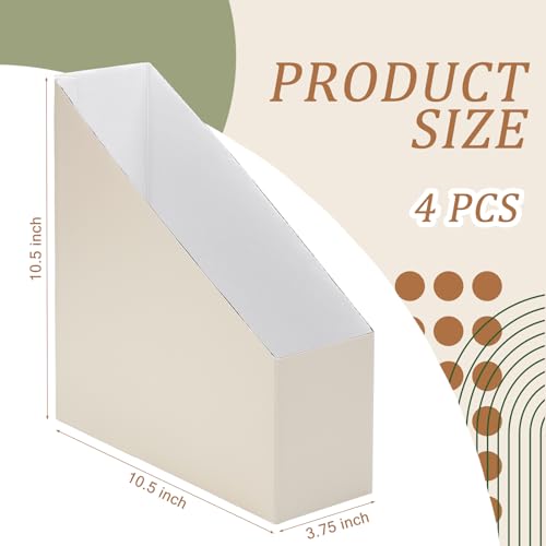 AmazingSpark Set of 4 Boho Plant Magazine Holder Decorative Foldable Magazine Storage Boxes with Acrylic Label Holders Coquettish Boho Organizer for Office Home Organization Storage - style: Boho Plant