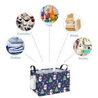 FANKANG Storage Bins,Christmas Nursery Hamper Canvas Laundry Basket Foldable with Waterproof PE Coating Storage Baskets for Boys and Girls, Office, Bedroom,Toys(Rec-Christmas snowman ） - color: Rec-Christmas snowman