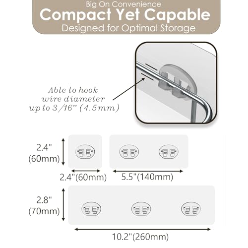 Shower Caddy Adhesive Replacement Stickers, Shower Organizer Adhesive Replacement, Assorted Wire Hook 10 Pack