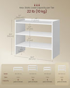 VASAGLE Shoe Rack for Closet, Stackable Shoe Organizer Shelf for Entryway, 3 Tiers, 11.7 x 24.4 x 21.3 Inches, White ULBS063WZ01S - size: 3 Tiers (24.4"W)