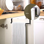 2 Pieces Metal Towel Bar Kitchen Cabinet Steel Towel Rack Bar for Hanging on Inside or Outside of Doors, Home Kitchen Bathroom(Black) - color: Black