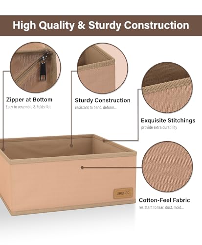 Clothes Organizer, Transform Your Drawers in Seconds - Cream Set of 6 Foldable Storage Boxes with Zipper, Durable 600D Fabric, Includes Fragrance Sachets, Ideal for Underwear, Socks, Baby Clothes - color: CREAM