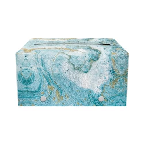 Marble Print Rectangle Tissue Box Cover Modern PU Leather Rectangular Tissue Box Waterproof Tissue Cover Decorative Holder Organizer for Bathroom Vanity Countertop - color: Marble Print 1