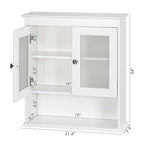Spirich Bathroom Cabinet Wall Mounted, Medicine Cabinet Organizer with Glass Doors and Adjustable Shelves, Bathroom Wall Cabinet Over Toilet, White