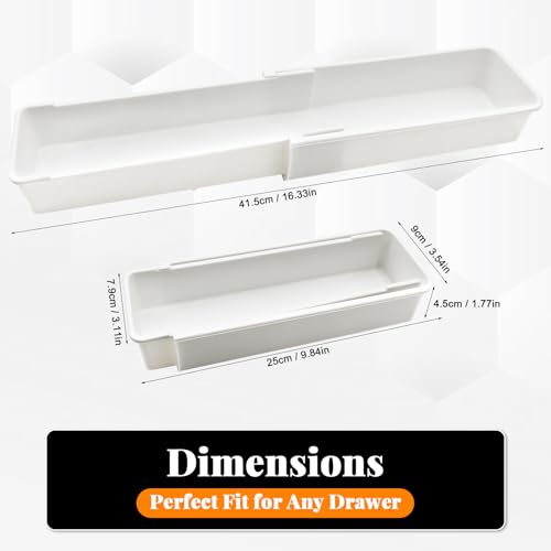 Expandable Drawer Organizer for Deep Kitchen Drawers, Adjustable Sliding Tray for Kitchen Utensils, Cooking Tools and Small Accessories
