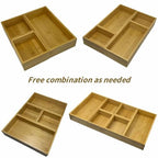 Bamboo Drawer Organizer 11.8x5.9x2.4 Inch | Rectangle Drawer Divider & Utensil Tray for Kitchen, Bathroom, Office, Makeup & Jewelry - size: 11.8"D x 5.9"W x 2.4"H