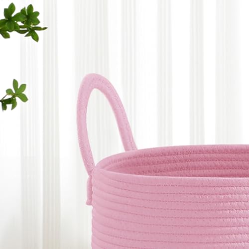 VIPOSCO Large Laundry Hamper, Tall Woven Rope Storage Basket for Blanket, Toys, Dirty Clothes in Living Room, Bathroom, Bedroom - 58L Rainbow - color: Rainbow, size: 58L