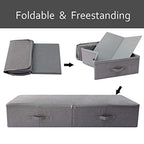 iwill CREATE PRO Under Bed Storage Bin, 100cm Large Foldable Container with Lid | 39.4"x16.9"x7" Dust-Proof Washable Organizer for Shoes, Clothing, Bedding | Durable Plastic Board, Dark Gray - color: Dark Gray
