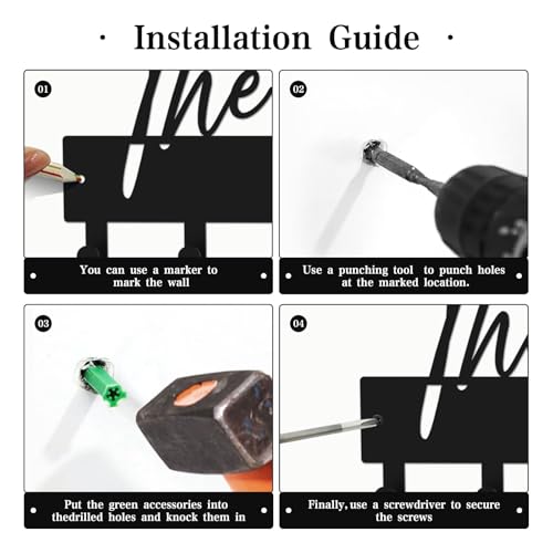 Customized Meaningful Phrase Key Hooks for Wall Decoration,Delicate Fashion Black Metal Key Holder Wall Mount,Modern Key Hanger for Hallway,Entryway,Office - color: Customized Phrase Key Hooks