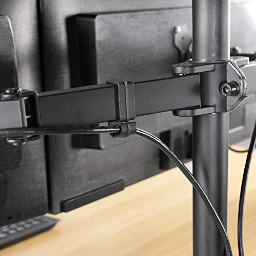 VIVO Cable Management Clips for Desk Monitor Stands, Computer Office Workstation Cord Organization Kit, 1 Pole and 4 Arm Clips, Set of Monitor Mount Wire Holder Hooks, Black, PT-SD-WC05C - color: Black