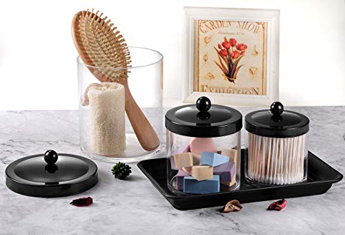Vintage Farmhouse Decor Metal Vanity Tray(4 Pack), Countertop Guest Hand Towel Paper Storage Organizer Tray Dispenser, Sturdy Holder for Perfume, Cosmetics, Jewelry, Makeup Bathroom Organizer (Black) - color: Black, size: 4 Pack (9.9" x 5.9" x 1.1")