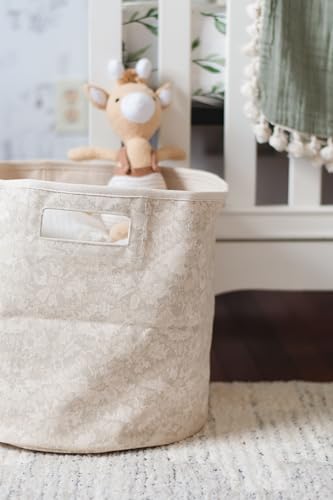 Crane Baby Willow 100% Cotton Storage Bin - Perfect for Nursery Organization, Handcrafted Design - size: 13 x 12 Inches, style: Willow