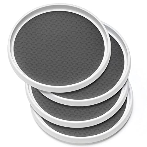 Set of 4, 10 Inch Non-Skid Lazy Susan Organizers - Turntable Rack for Cabinet, Pantry Organization and Storage, Kitchen, Fridge, Bathroom Makeup Vanity Countertop, Under Sink Organizing, Spice Rack - size: 4 Pack