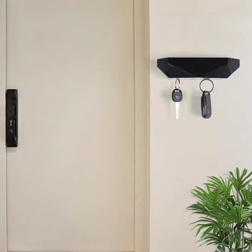 OCIOLI Key Holder Wall Mount Magnetic Key Holder Key Rack Key Hanger Key Hooks for Wall, Home Decor, House Decor, Apartment Decor, Living Room (Black) - color: Black