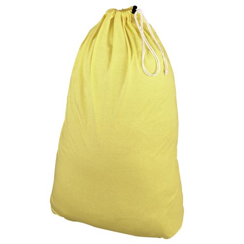Household Essentials Polyester Jersey Drawstring Laundry Bag with Cordlock, Pastel Yellow - style: Yellow