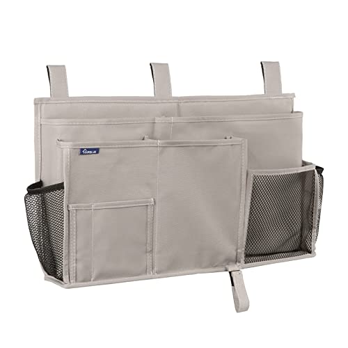 Surblue Bedside Caddy Hanging Bed Organizer Storage Bag Pocket for Bunk and Hospital Beds, College Dorm Rooms Baby Bed Rails,Camp (8 Pockets),Gray - color: A-Grey, size: Large