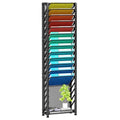 Simple Trending Wall File Organizer, 18-Tier Mesh Hanging Paper Document Folder Holder, Desktop Metal Files Storage Rack for Office and Home, Black