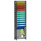 Simple Trending Wall File Organizer, 18-Tier Mesh Hanging Paper Document Folder Holder, Desktop Metal Files Storage Rack for Office and Home, Black