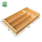 guiogc Bamboo Silverware Organizer, Kitchen Drawer Organizer, Silverware Utensil Tray Holder for Flatware Cutlery Knives, Forks, Spoons (4-Slots) (Natural) - size: 4 Slot