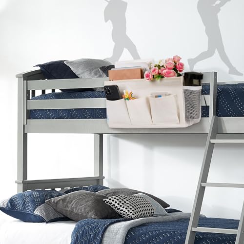 Bedside Storage Caddy/Bedside Hanging Storage Bag for Headboards Bunk Beds Dorm Rooms Book Phone Magazine Holder (New White) - color: New White