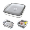 GIMWA Collapsible Wash Basin with Drain Plug - 2.4 Gallon Foldable Kitchen Sink for Baby Bottles, RV Camping, Space-Saving Dish Tub (Gray) - color: Gray